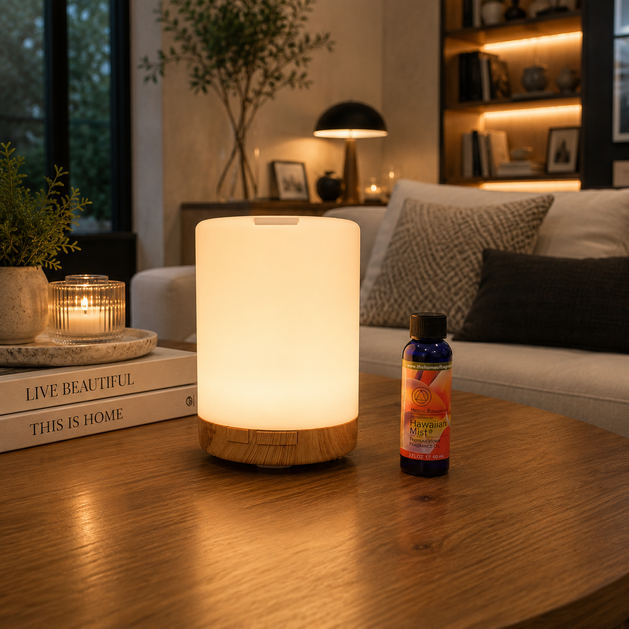 Ultrasonic Aroma Diffuser 300ml – Fragrance Oil Diffuser with LED Light & Timer 66216