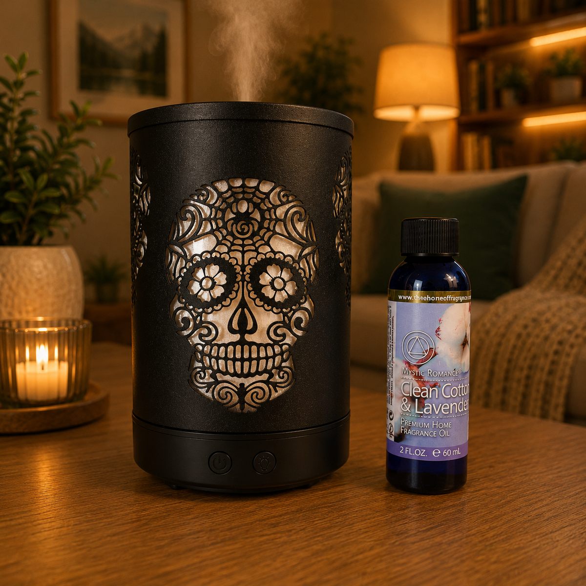 Skull Ultrasonic Aroma Diffuser 100ml – Decorative Fragrance Oil Diffuser with LED Ambient Light 66213