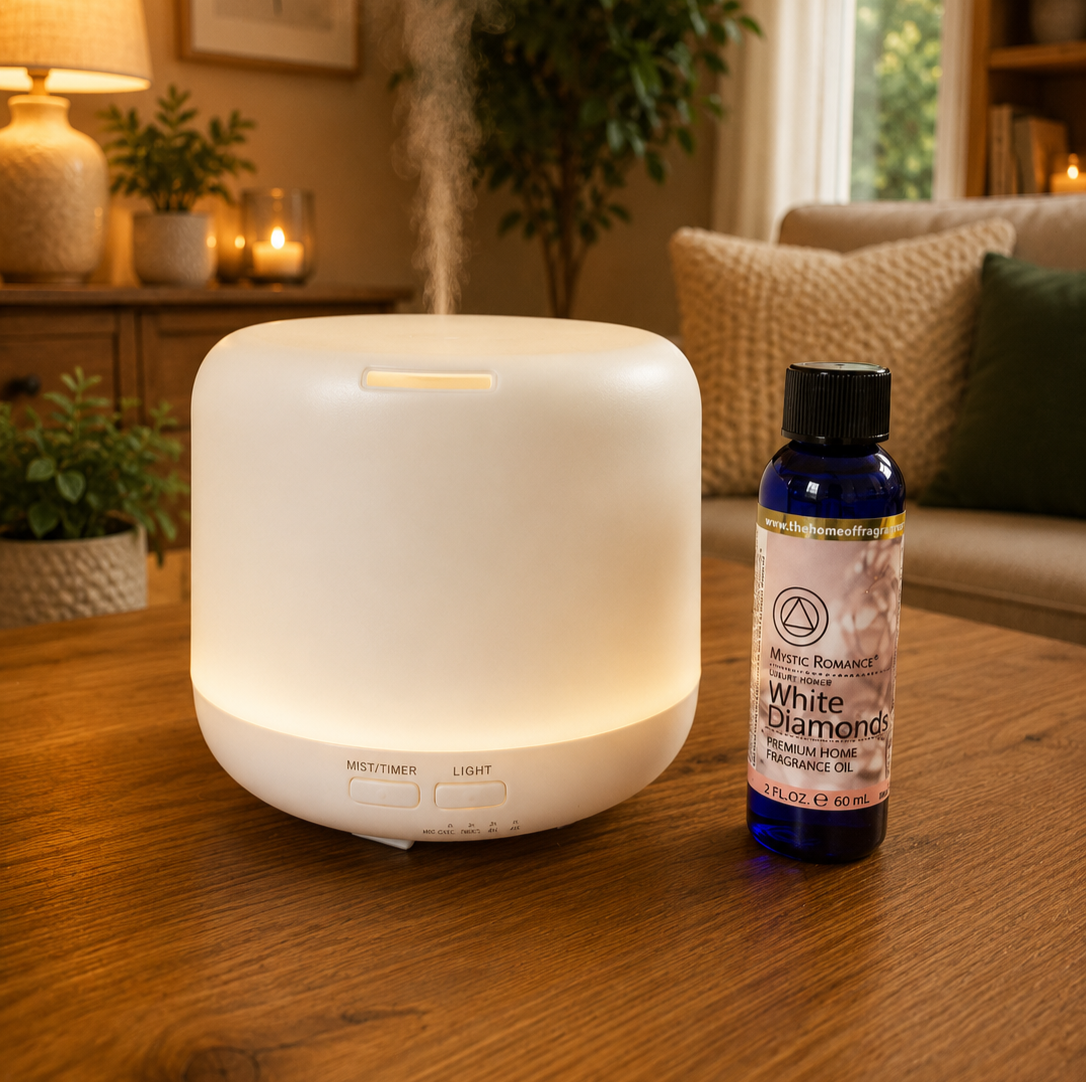 Ultrasonic Aroma Diffuser 300ml – Essential Oil Diffuser with LED Light & Adjustable Timer 65756