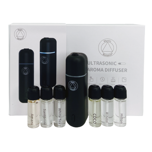 ULTRASONIC CAR AROMA DIFFUSER SET 6 Fragrances 69008 - DiAroma by Mystic Romance