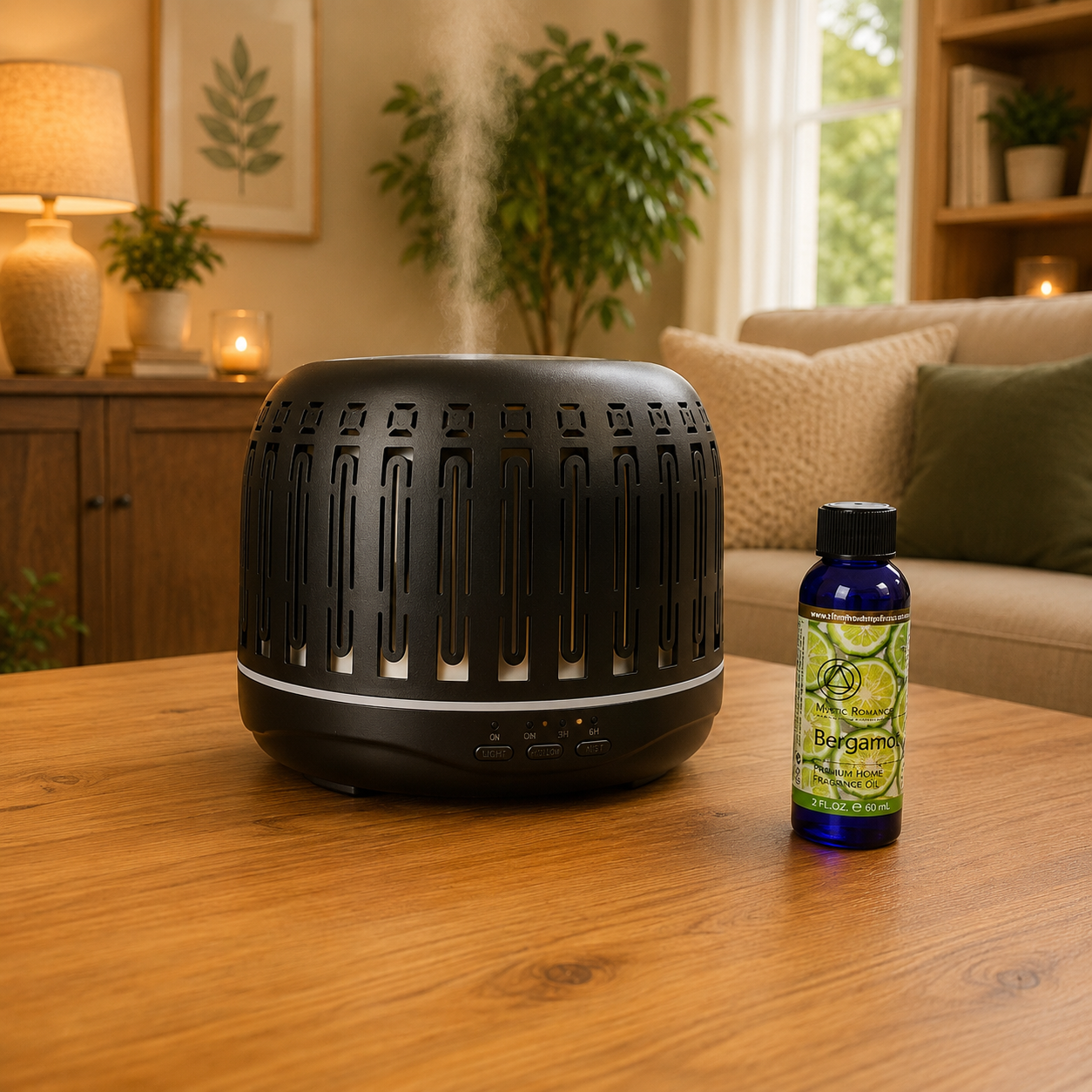 Ultrasonic Aroma Diffuser 700ml – Large Capacity Essential Oil Diffuser with LED Light & Adjustable Mist 66228