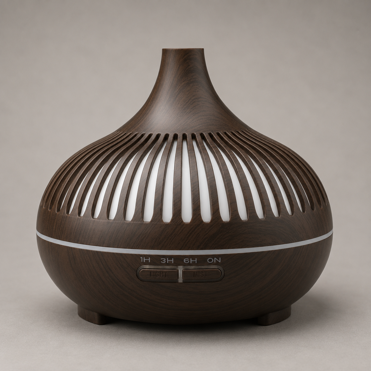 Ultrasonic Aroma Diffuser 300ml – Decorative Essential Oil Diffuser with LED Light & Timer 66203