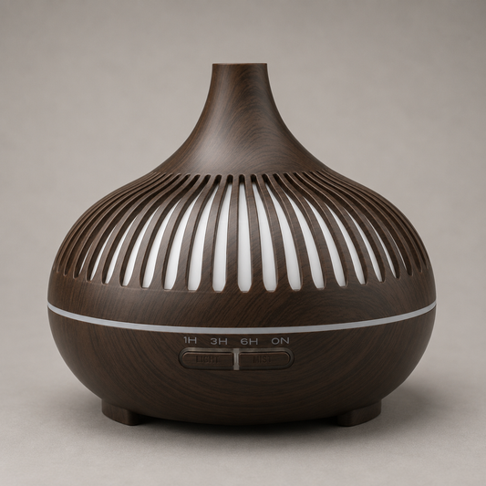 Ultrasonic Aroma Diffuser 300ml – Decorative Essential Oil Diffuser with LED Light & Timer 66203