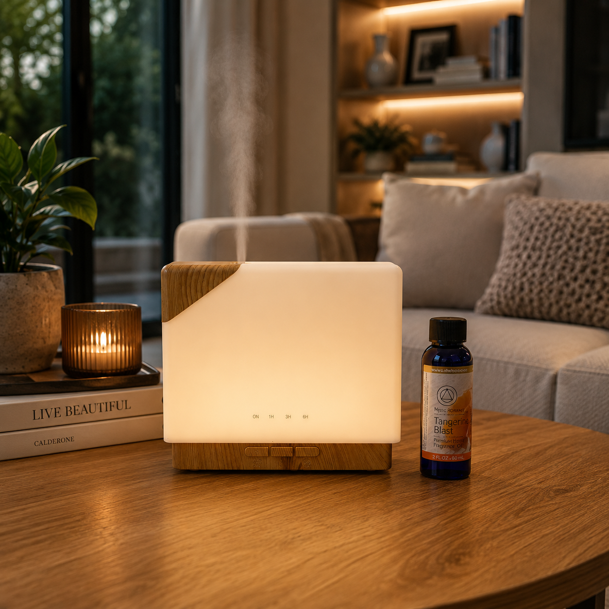 Ultrasonic Aroma Diffuser 700ml – Large Capacity Fragrance Oil Diffuser with LED Light & Timer 66225