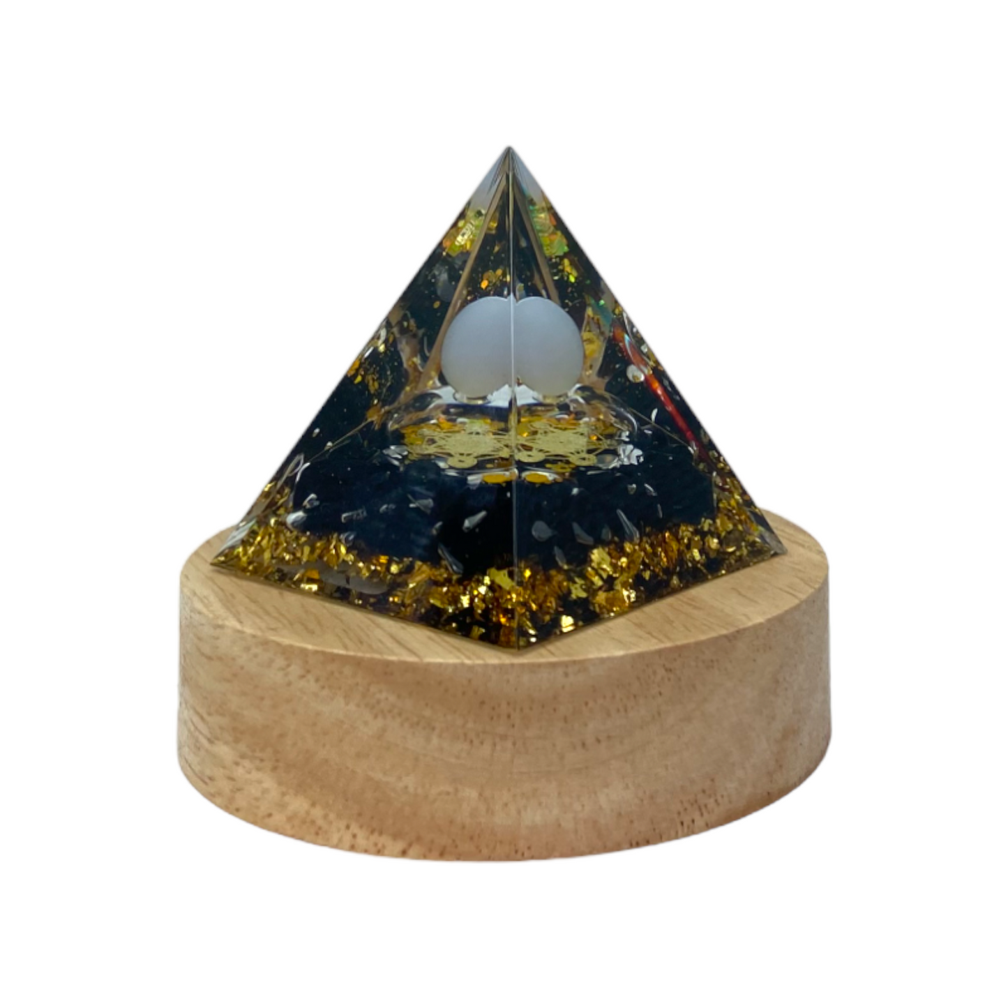 68690 Orgon with wooden base light LED 5x5x5 - DiAroma by Mystic Romance