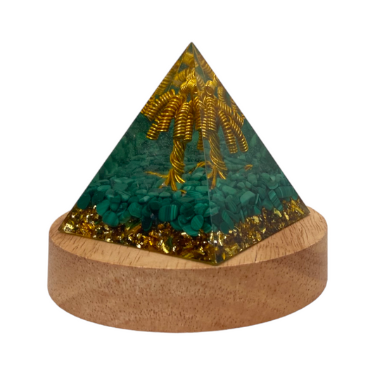 68692 Orgon Wooden base with LED Light 7x7x7 - DiAroma by Mystic Romance