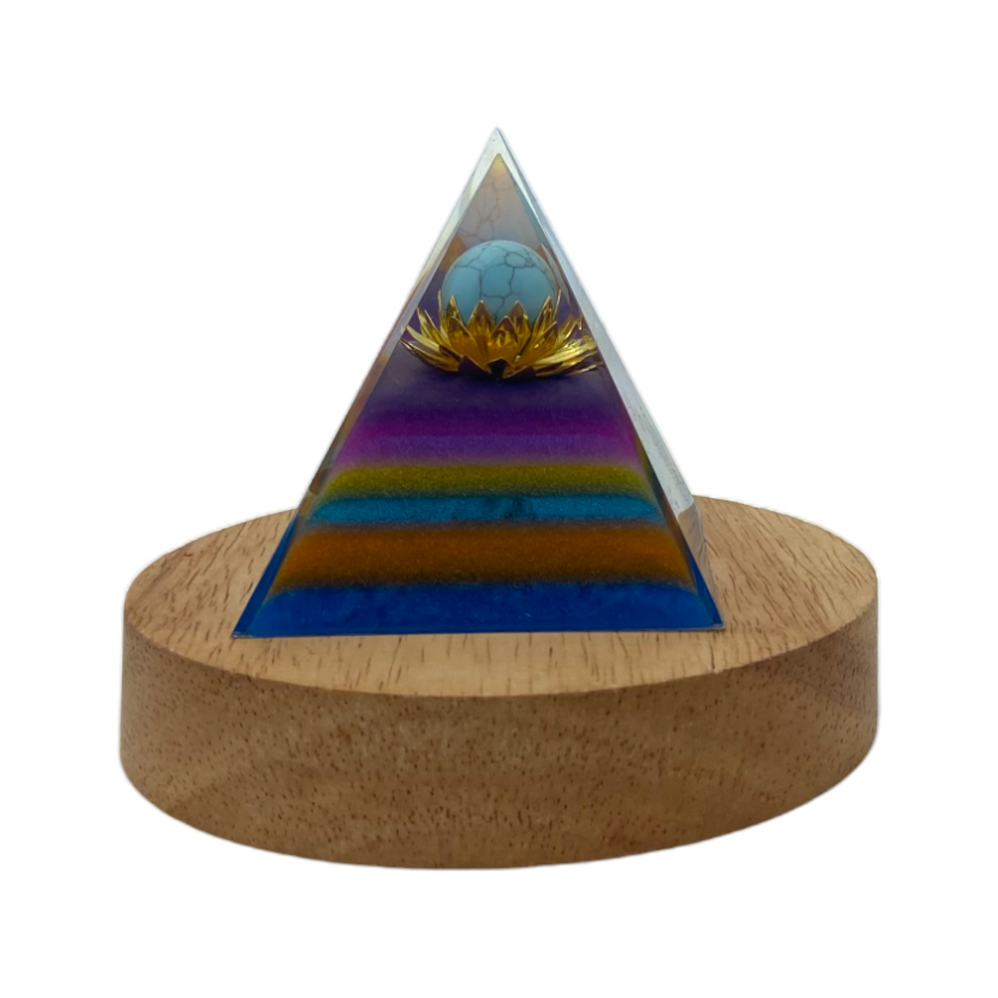68698 Orgon with wooden vase LED light 6x6x6 cm - DiAroma by Mystic Romance
