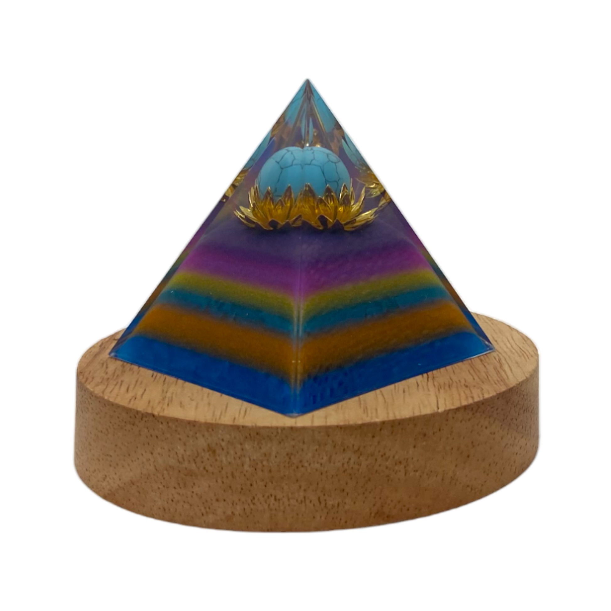 68698 Orgon with wooden vase LED light 6x6x6 cm - DiAroma by Mystic Romance