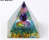 68691 Orgon with wooden base LED light 5x5x5 - DiAroma by Mystic Romance