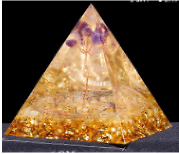 68697 Orgon with wooden vase LED light 7 color 6x6x6 cm - DiAroma by Mystic Romance
